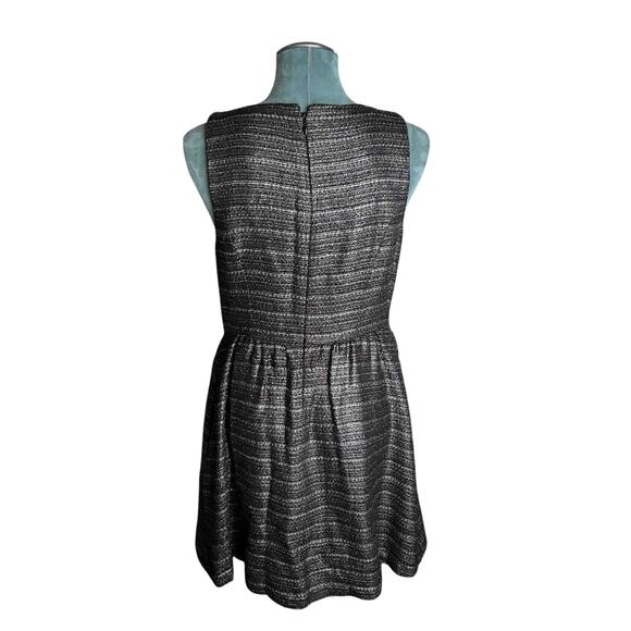Womens Moulinette Soeurs Anthropologie Glissade Shimmer Tweed Dress Black Sze 12 - Picture 4 of 11